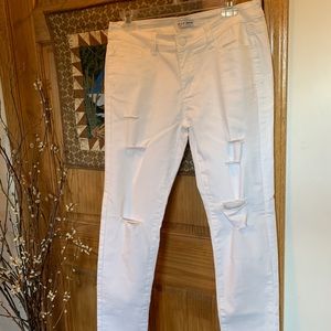 🌼 Wax white stretch distressed jeans